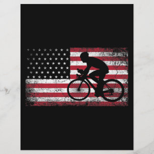 Cyclist Cycling Bicycle American Flag 4th of July Letterhead