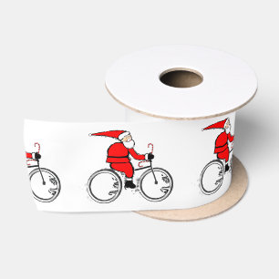 Cyclist Cycling Christmas Holiday Gift Satin Ribbon