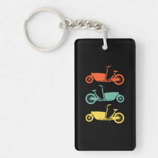 Cyclist Cycling Electric Cargo Bike Keychain
