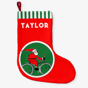 Cyclist Cycling Holiday Gift Small Christmas Stocking