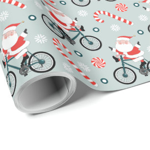 Cyclist Cycling Holiday Gift Wrapping Paper