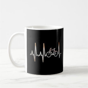 Cyclist Cycling Idea Heartbeat Line Bike Love Bic Coffee Mug