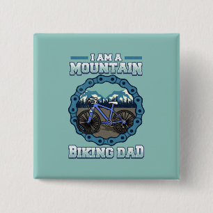 Cyclist Dad Mountain Biker Father’s Day 2 Inch Square Button