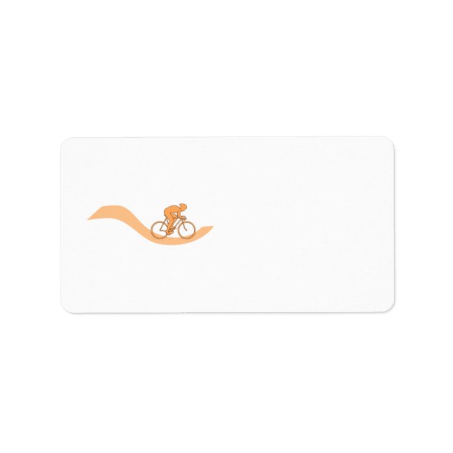 Cyclist Design in Orange. Label (Front)