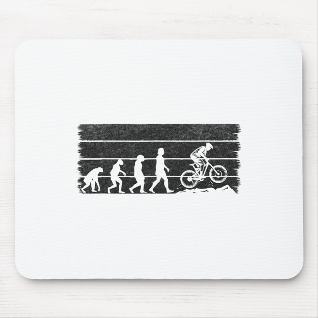 Cyclist Evolution Mountain Biking Bicycle Cycling  Mouse Pad (Front)