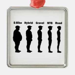 Cyclist Evolution Roadie Metal Ornament