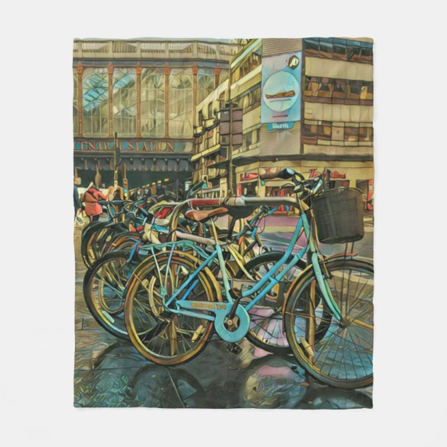 Cyclist gifts for dad fleece blanket (Front)