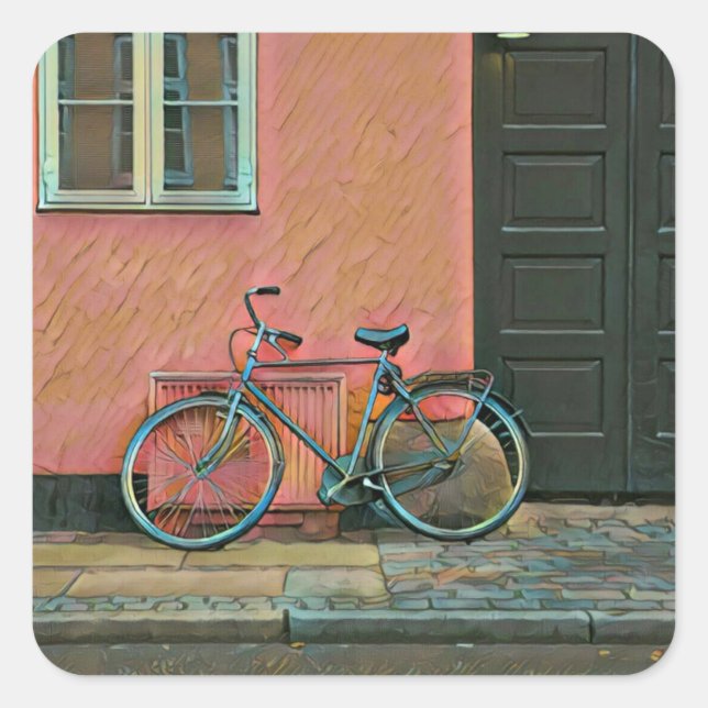 Cyclist gifts for her square sticker (Front)