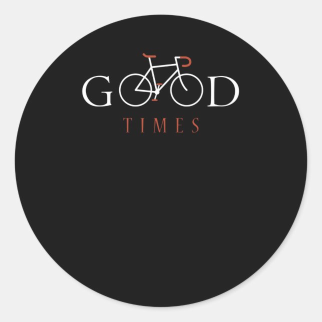 cyclist good time bicycle lover bike classic round sticker (Front)