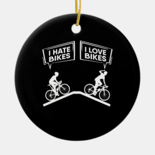 Cyclist I Love Bikes Ceramic Ornament