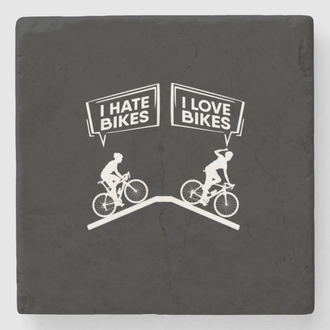 Cyclist I Love Bikes Stone Coaster (Front)