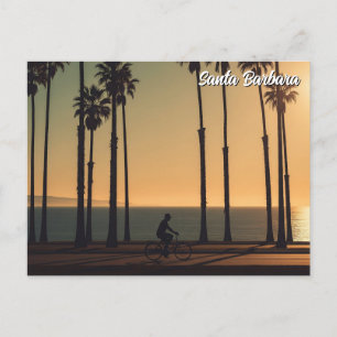 Cyclist in Santa Barbara California Postcard