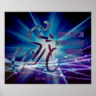 Cyclist Motivational Poster with a Quote