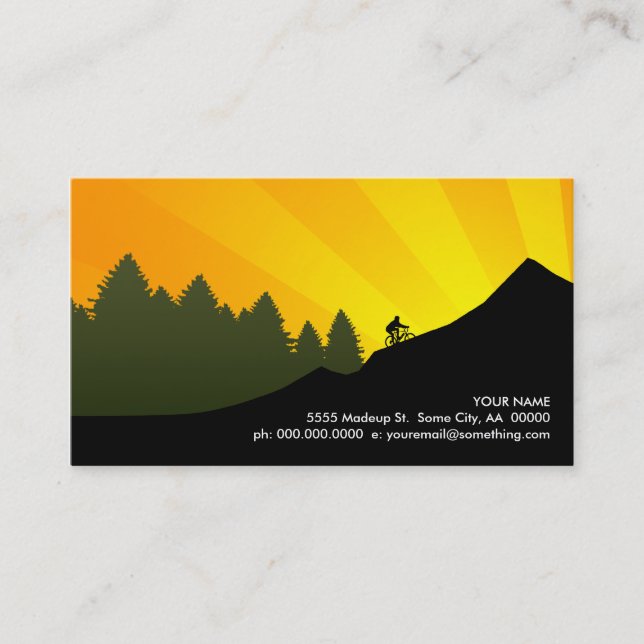 cyclist mountain rays business card (Front)