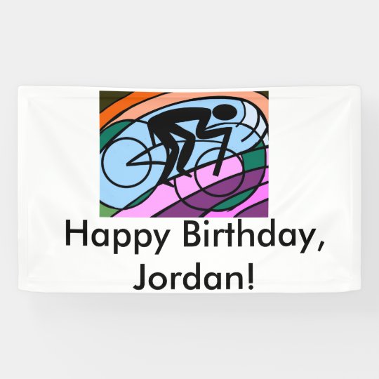 Cyclist Original Abstract Art Personalized Banner