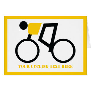 Cyclist riding a bicycle horizontal greeting card