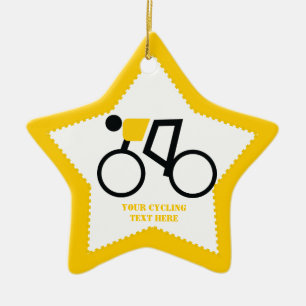 Cyclist riding his bicycle custom ceramic ornament