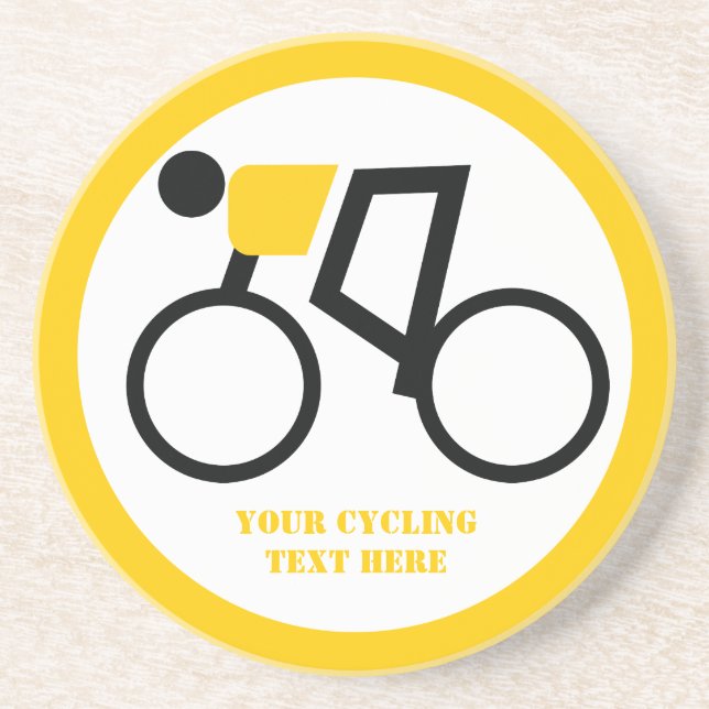 Cyclist riding his bicycle custom coaster (Front)