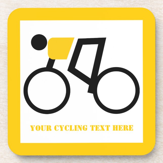 Cyclist riding his bicycle custom coaster (Front)