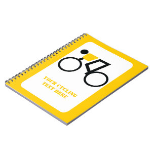 Cyclist riding his bicycle custom notebook