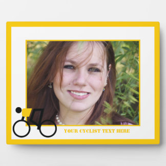 Cyclist riding his bicycle custom plaque