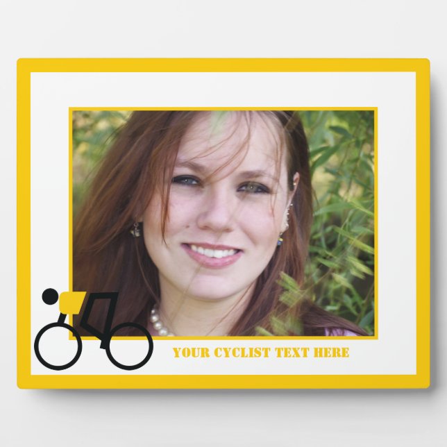 Cyclist riding his bicycle custom plaque (Front)