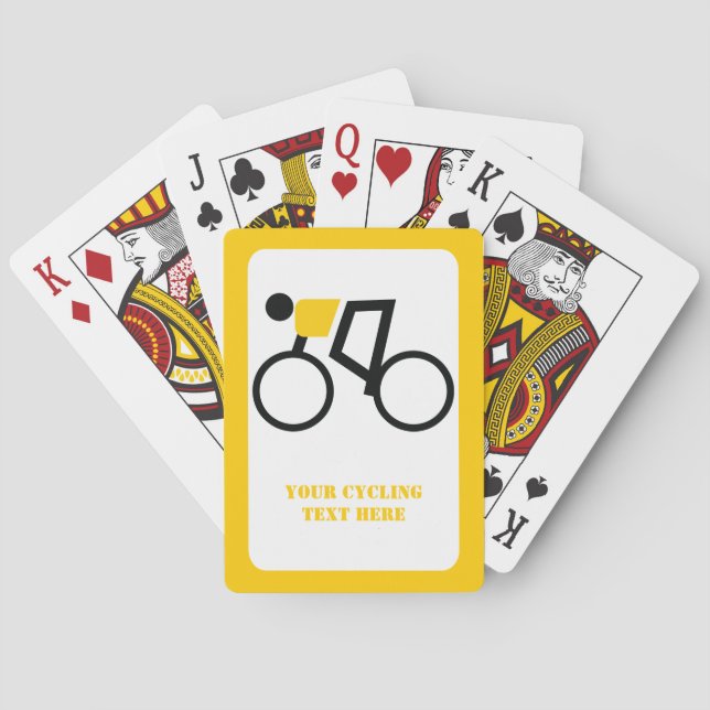 Cyclist riding his bicycle custom playing cards (Back)