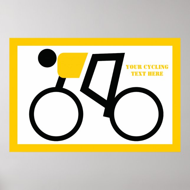 Cyclist riding his bicycle custom poster (Front)