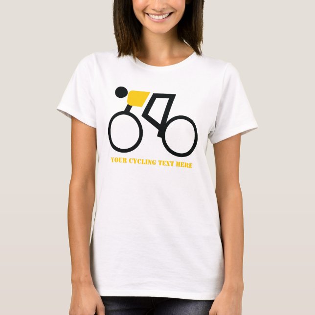 Cyclist riding his bicycle custom T-Shirt (Front)