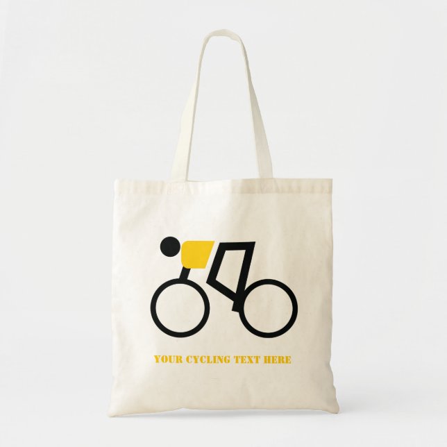 Cyclist riding his bicycle custom tote bag (Front)