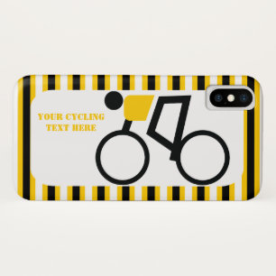 Cyclist riding his bicycle, yellow black stripes Case-Mate iPhone case