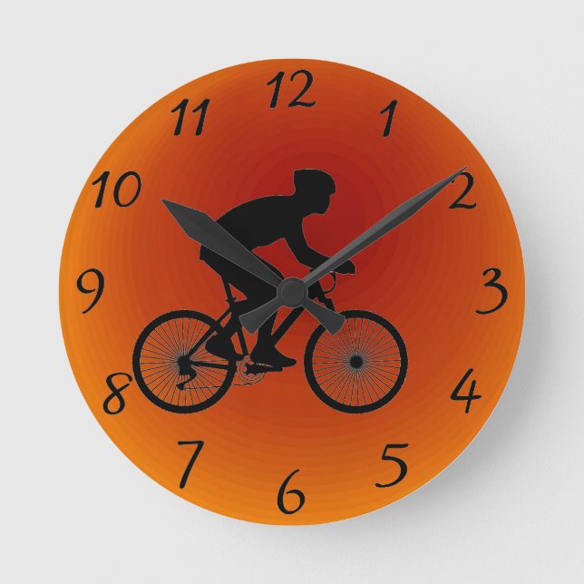 Cyclist Round Wall Clock (Front)