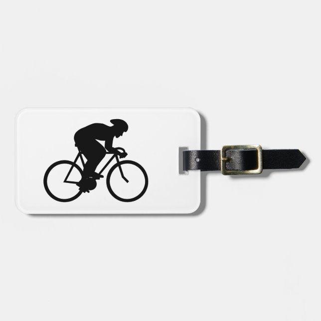Cyclist Silhouette. Luggage Tag (Front Horizontal)