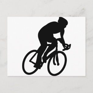 cyclist tour de france racing bike postcard
