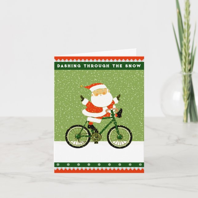 Cycliste Vélo Cartes de Noël (Devant)