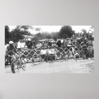 Cyclists Can't Wait At Railroad Crossing Tour de F