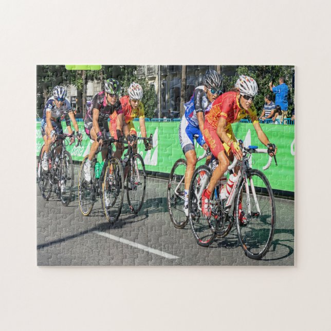 Cyclists Competitive Race Jigsaw Puzzle (Horizontal)