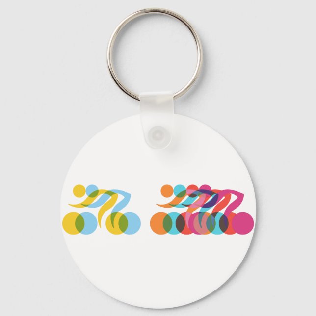 Cyclists group cool and unique design keychain (Front)