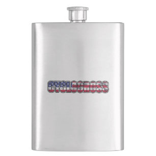 Cyclocross American Flag Hip Flask