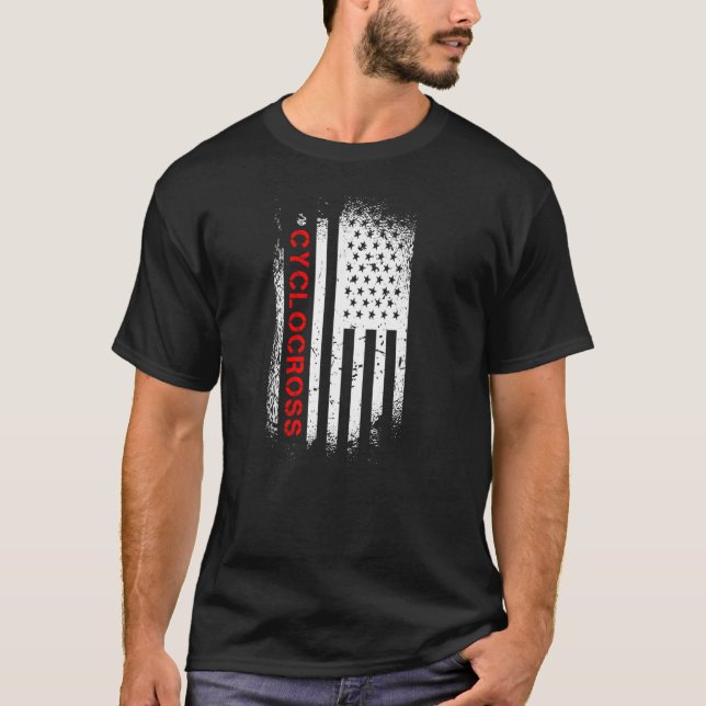 Cyclocross American Flag T-Shirt (Front)