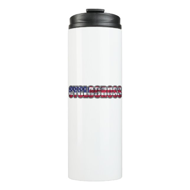 Cyclocross American Flag Thermal Tumbler (Front)