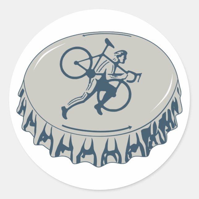 Cyclocross Beer Classic Round Sticker (Front)