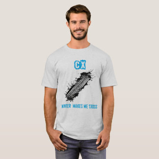 Cyclocross Blue - CX Winter Makes Me Cross T-Shirt