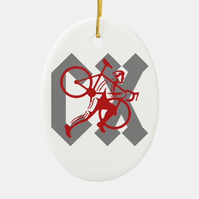 Cyclocross Ceramic Ornament (Front)