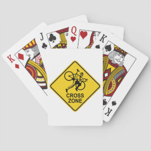 Cyclocross Zone Road Sign Playing Cards