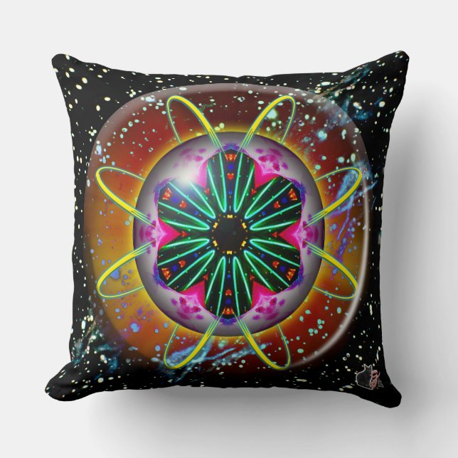 Cyclon Orbz Throw Pillow (Front)