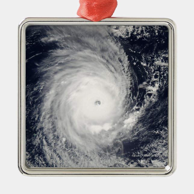 Cyclone Adeline-Juliet moving west Metal Ornament (Front)