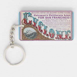 Cyclone Clipper sailing ships 1900 Keychain