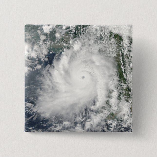Cyclone Giri moves ashore over Burma 2 Inch Square Button (Front)
