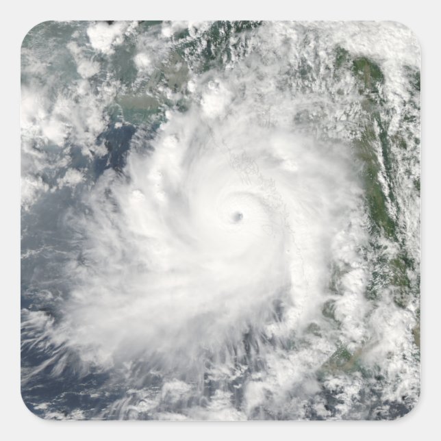 Cyclone Giri moves ashore over Burma Square Sticker (Front)